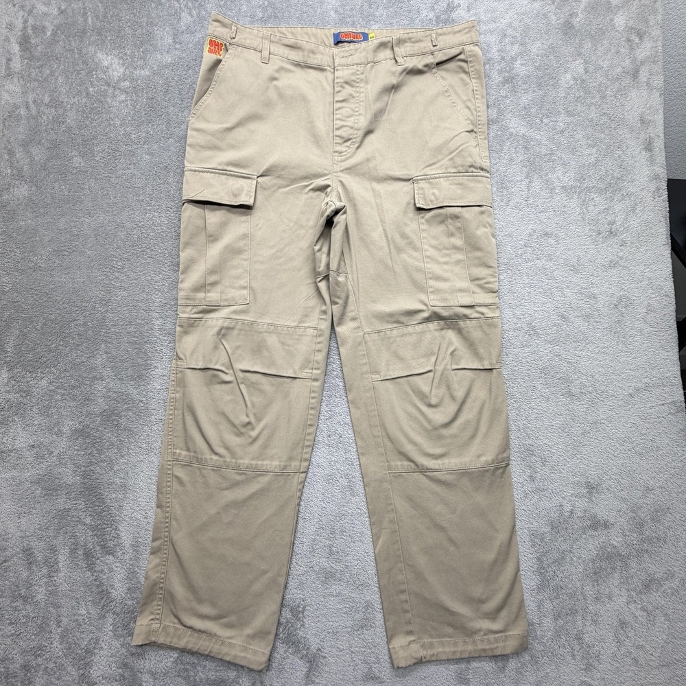 Empyre Pants Mens Measured 38x29 Beige Cargo Relaxed Fit Canvas Pockets Workwear